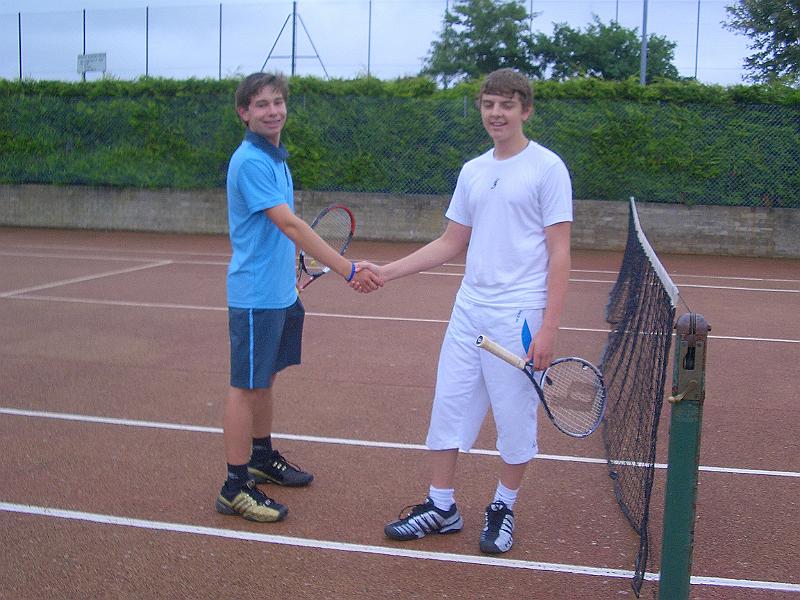 CIMG3774.JPG - Handshake for the winner. Scott wins after a nail-biting third set (6-3, 2-6, 7-5)